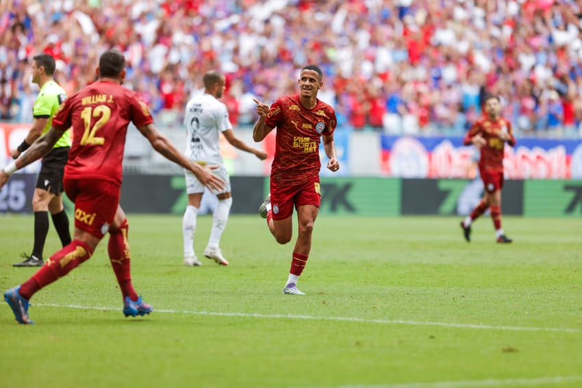 Juba comemora gol contra o Santos (Foto: Rafael Rodrigues / EC Bahia)