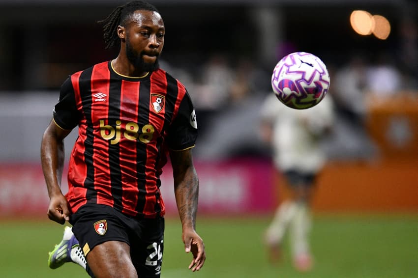 Antoine Semenyo foi o destaque do Bournemouth com dois gols na derrota por 4 a 2 contra o Liverpool, na primeira rodada da Premier League (Foto: AJ Reynolds / GETTY IMAGES NORTH AMERICA / Getty Images via AFP)