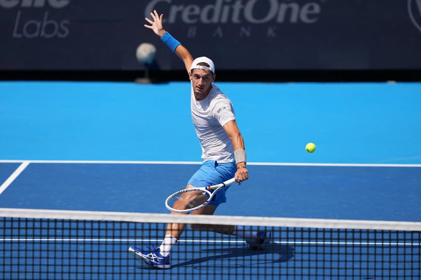 O francês Térence Atmane na derrota para o italiano Jannik Sinner  (Foto: Dylan Buell/AFP)
