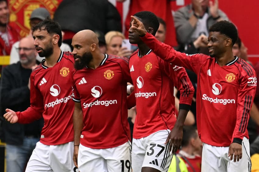 Bryan Mbeumo marcou seu primeiro gol com a camisa do Manchester United na Premier League (Foto: Oli SCARFF / AFP)
