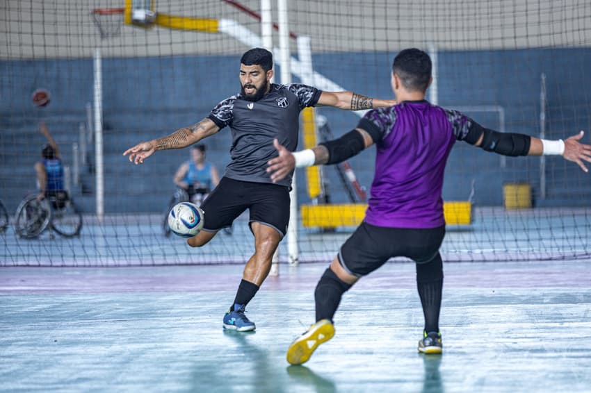 O Ceará na preparação para mais uma rodada do Brasileiro de Futsal (Foto: Felipe Santos / Ceará SC)