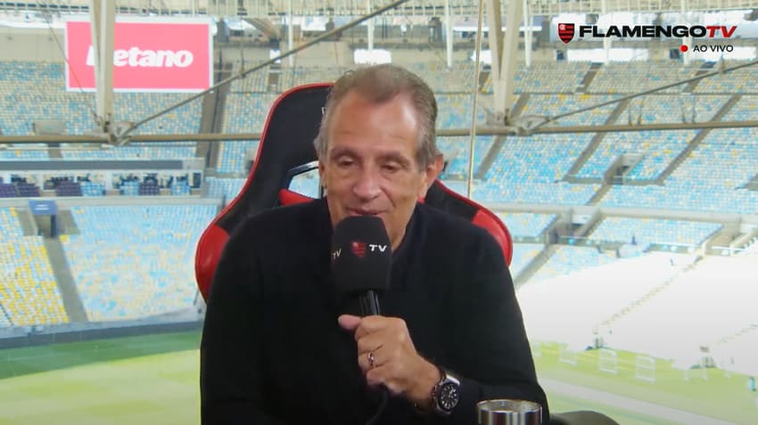 Presidente do Flamengo, Luiz Eduardo Baptista, o Bap,fala sobre patrocínio na Flamengo TV (Foto: reprodução FlamengoTV)