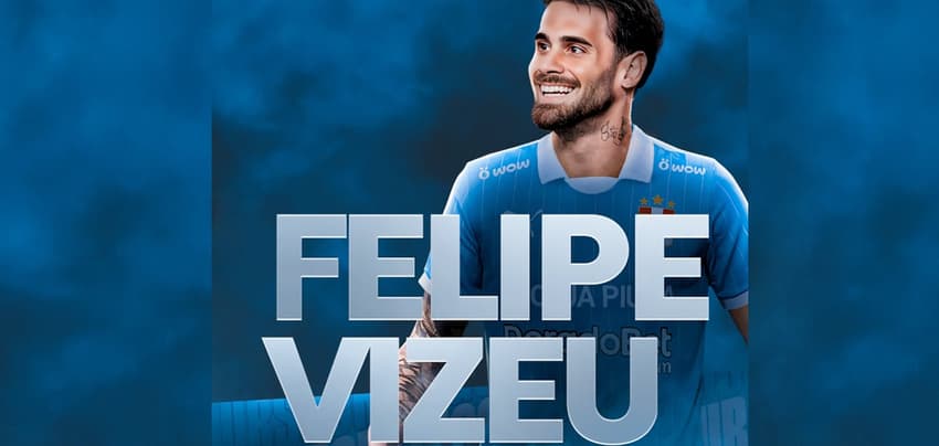Ex-Flamengo, Felipe Vizeu foi anunciado como reforço do Sporting Cristal