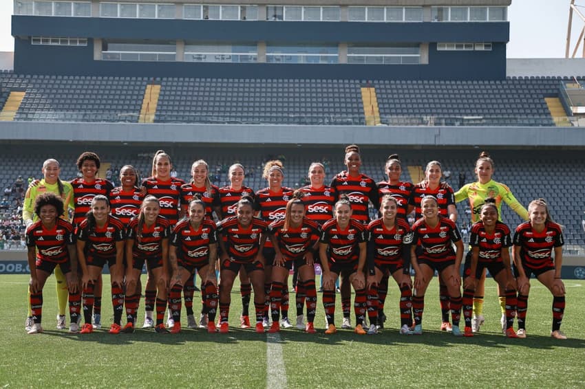 Time do Flamengo na semifinal do Brasileirão Feminino (Foto: Rebeca Reis/CBF)