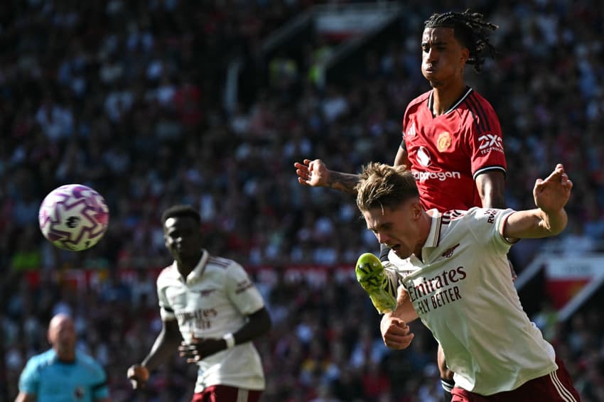 Giökeres em ação pelo Arsenal contra o Manchester United, na Premier League