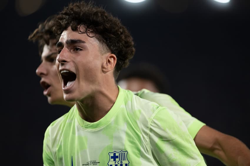 Jan Virgili comemora gol do Barcelona sobre o Flamengo no Intercontinental Sub-20