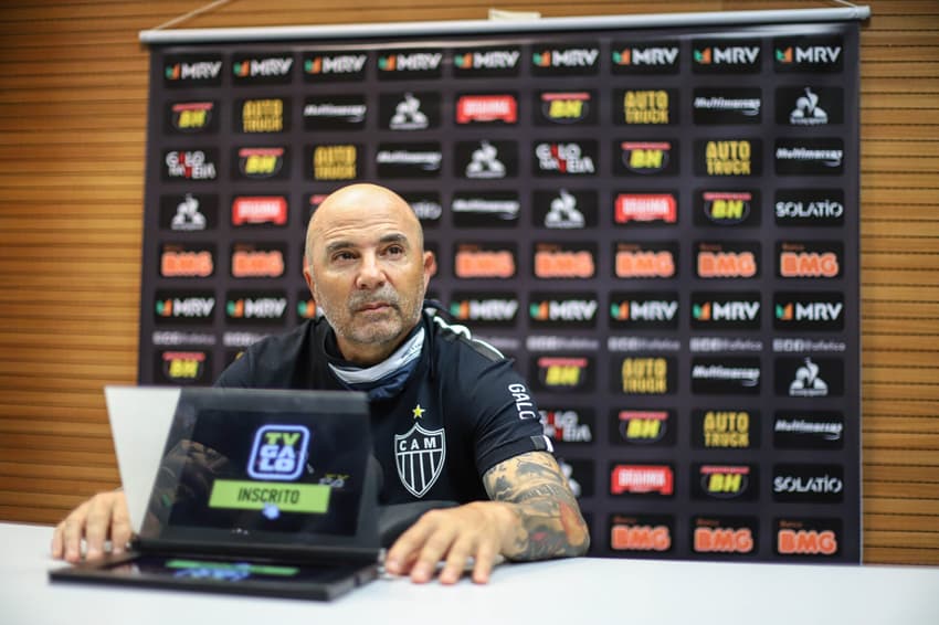 Jorge Sampaoli em coletiva pelo Atlético Mineiro