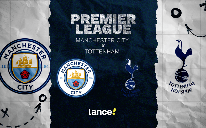 Manchester City x Tottenham pela Premier League (Arte: Lance!)