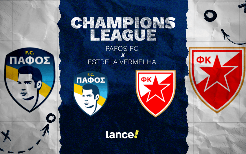 Pafos x Estrela Vermelha pela Champions League (Arte: Lance!)