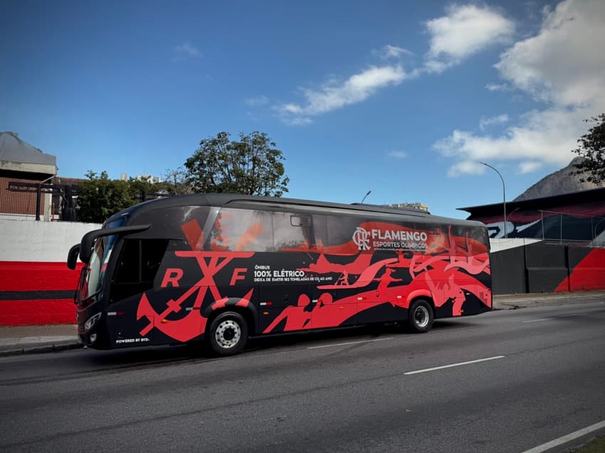 Novo ônibus do Flamengo em Parceria com a BYD