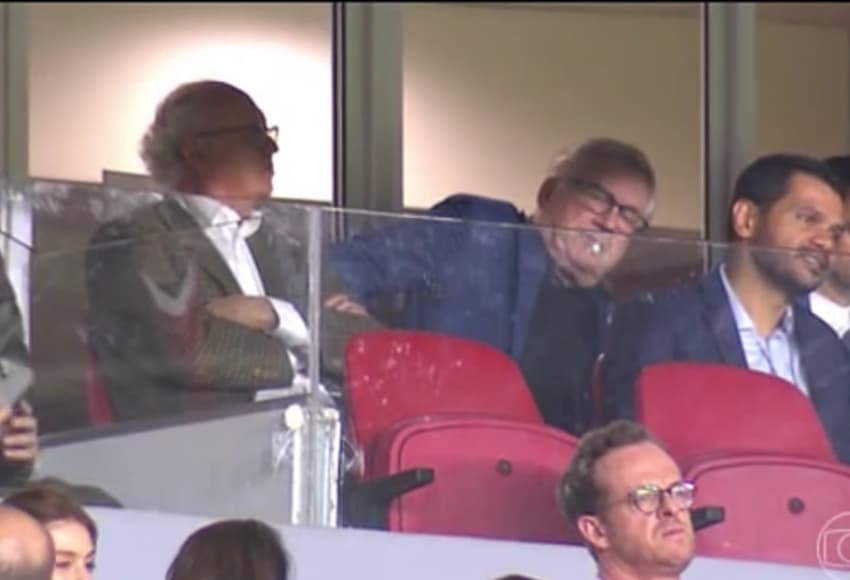 Falcão e Ancelotti assistem ao jogo entre Inter e Flamengo no Beira-Rio