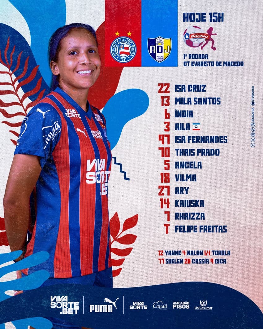 Isa Cruz, emprestada do Flamengo ao Bahia, fará sua estreia no Baianão