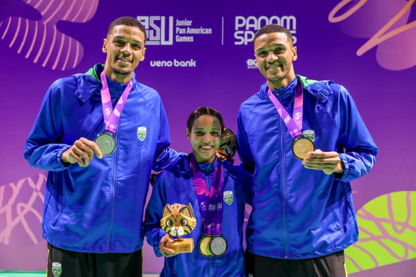 Deivid Silva, Juliana Viana e Davi Silva, medalhistas do Pan Júnior