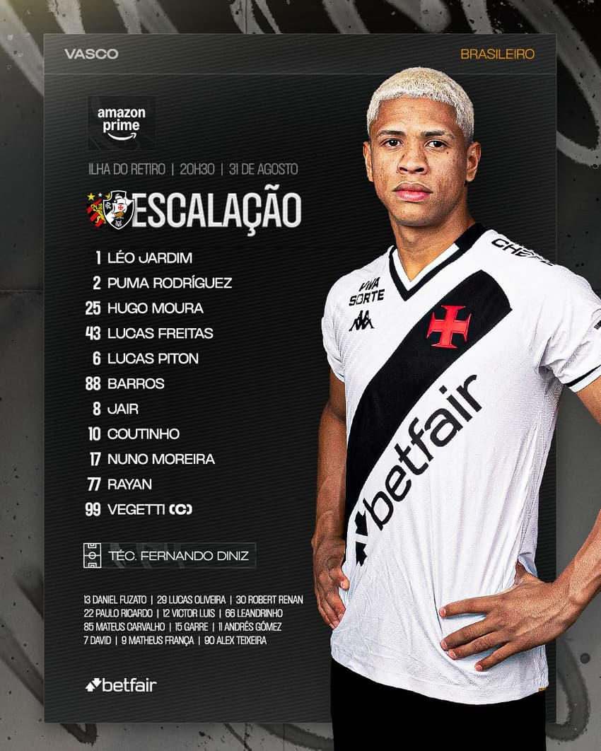 escalação Vasco Sport