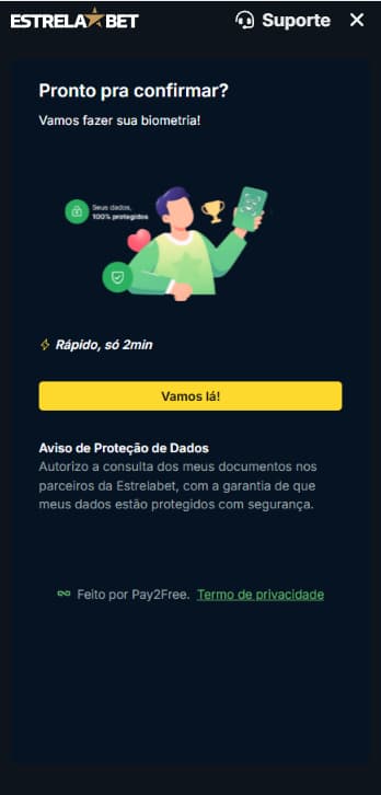 Verificação biométrica para segurança na Estrela Bet