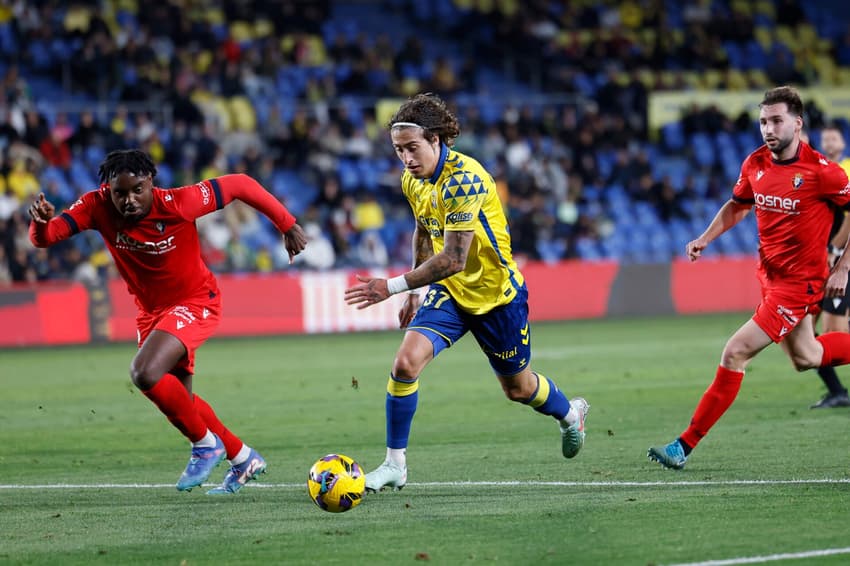 Fábio Silva em ação pelo Las Palmas (Foto: Reprodução/Las Palmas)
