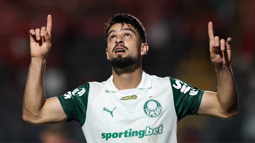 Flaco López marcou o gol de empate do Palmeiras contra o Vitória, pelo Brasileirão. (Foto: Cesar Greco/Palmeiras)