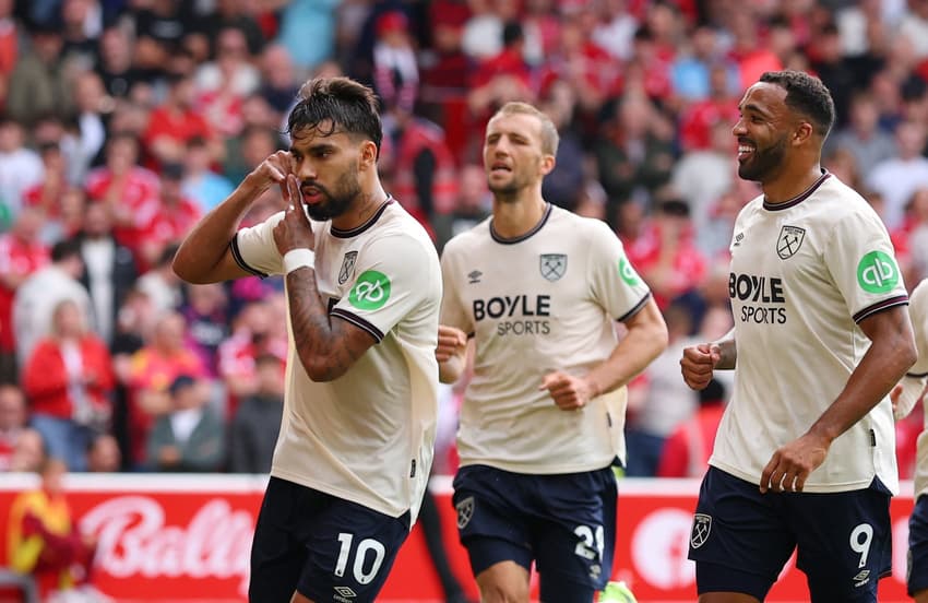 Lucas Paquetá marcou um dos gols da vitória do West Ham sobre o Nottingham Forest (Foto: Reprodução)