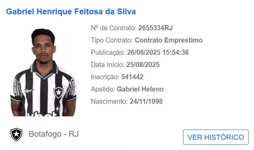 Gabriel Bahia já apareceu no BID como reforço do Botafogo (Foto: Reprodução)