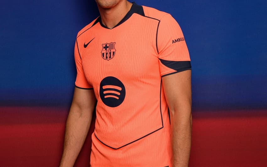 Nova camisa Barcelona camisa laranja terceiro uniforme