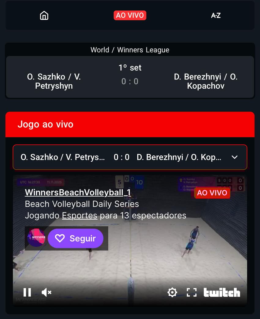  Captura da tela de streaming ao vivo da MC Games.