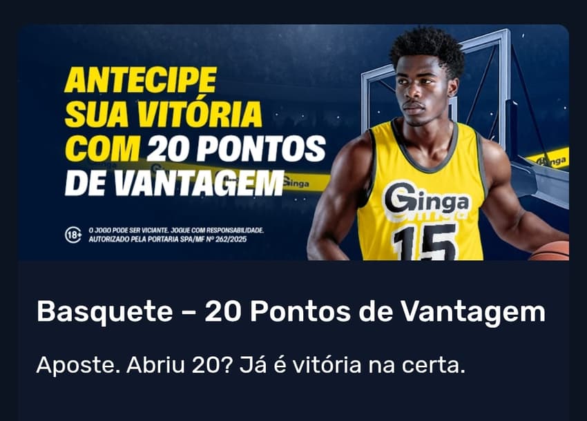 Captura de tela da oferta de pagamento antecipado no basquete na GingaBet.