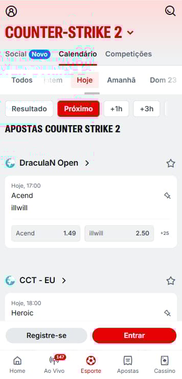 Mercados de apostas de Counter Strike 2 na Superbet