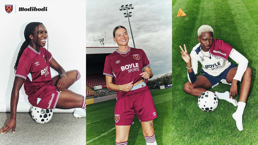 Uniforme do time feminino do West Ham. (Foto: West Ham/Divulgação)