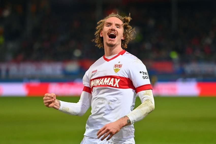 Possível reforço do Newcastle, Woltermade comemora gol pelo Stuttgart (Foto: Reprodução/Stuttgart)