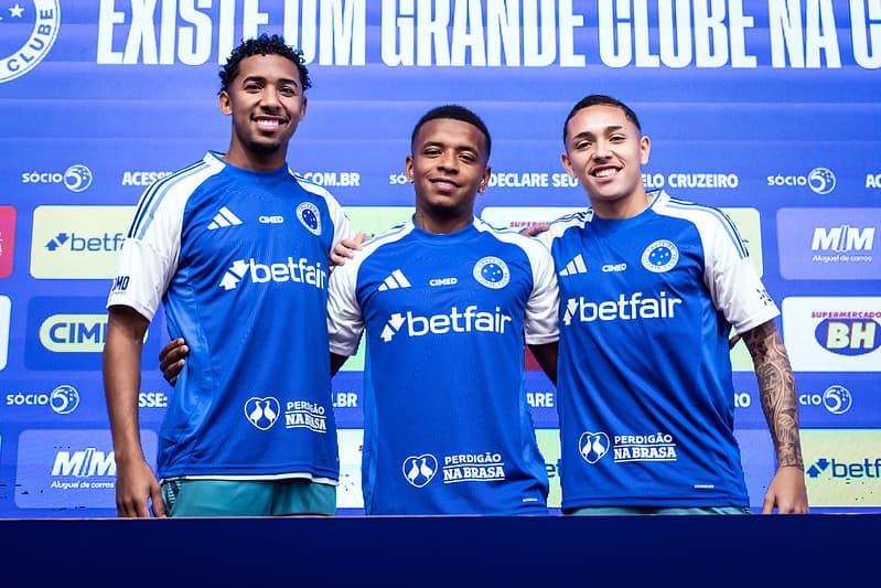 Reforços do Cruzeiro: Ryan Guilherme, Keny Arroyo e Kauã Moraes (Foto: Gustavo Aleixo/Cruzeiro)