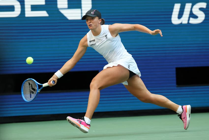 A polonesa Iga Swiatek na derrota para Amanda Anisimova (Foto: TIMOTHY A. CLARY / AFP)