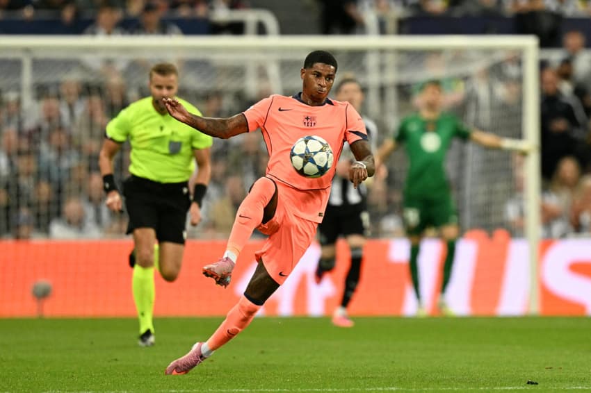 Rashford em ação contra o Newcastle, pela Champions League (Photo by Oli SCARFF / AFP)