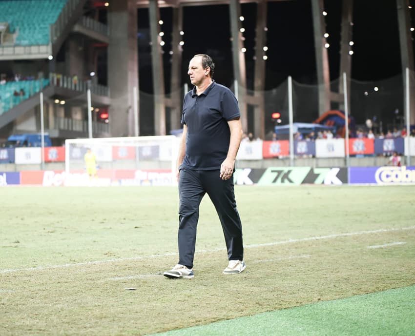 Rogério Ceni à beira do gramado em duelo contra o Cruzeiro (Foto: Marcio Jose/AGIF)