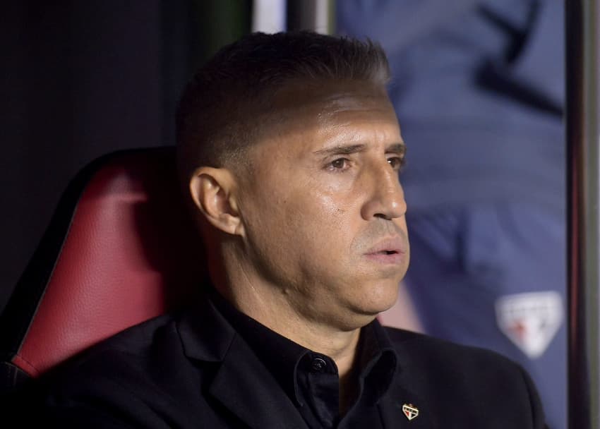 Hernán Crespo lamenta eliminação do São Paulo na Libertadores. (Foto: Alan Morici/AGIF)