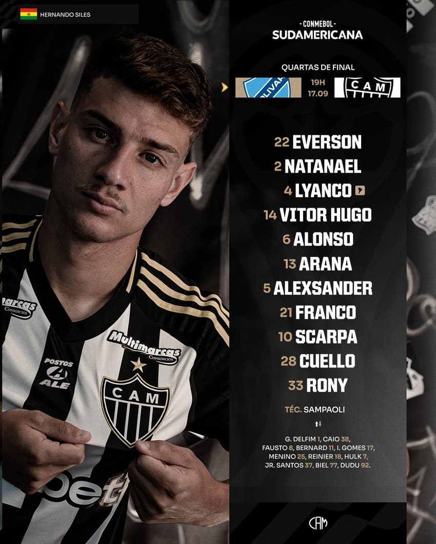 Atlético-MG escalação Bolívar