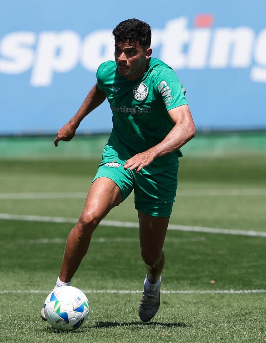 O atacante Bruno Rodrigues durante treinamento na Academia de Futebol (Foto: Cesar Greco/ Palmeiras)