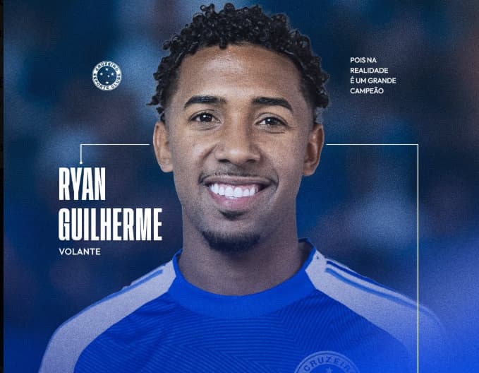 Volante Ryan Guilherme, do Cruzeiro (Foto: Reprodução X/Cruzeiro)