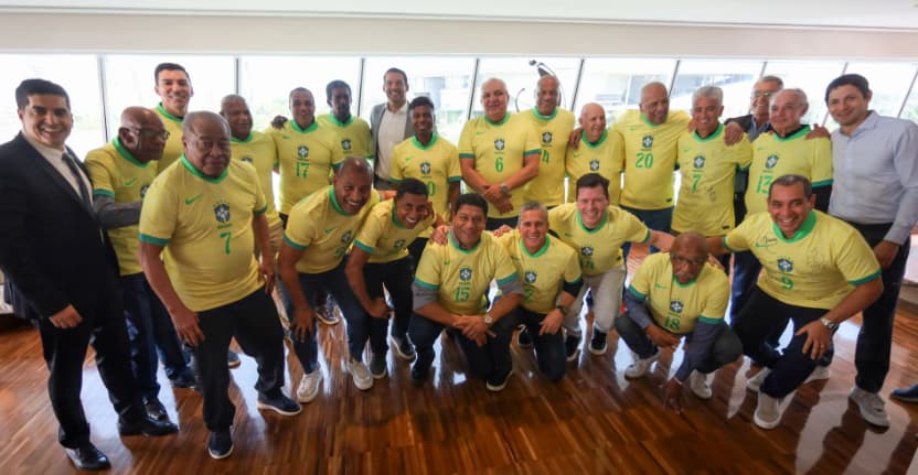 Campeões mundiais das cinco conquistas da Seleção