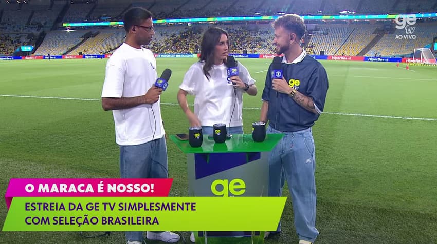 Transmissão do canal da Globo no Maracanã (Foto: Reprodução)