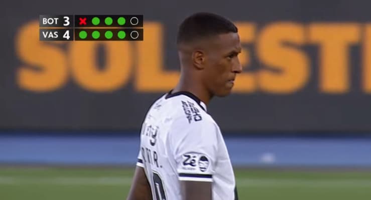 Robert Renan cobrou pênalti decisivo em Botafogo x Vasco (Foto: Reprodução)