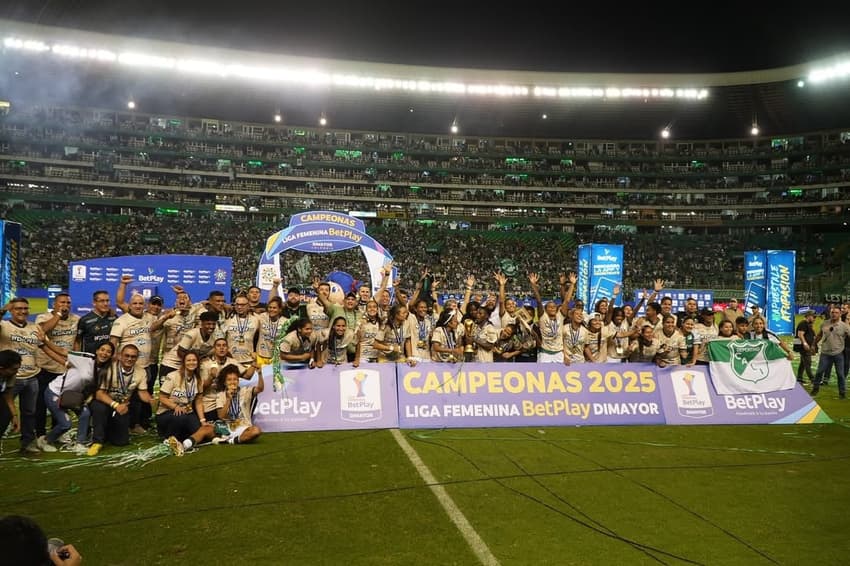 Deportivo Cali comemora título colombiano e vaga na Libertadores Feminina (Foto: Reprodução/Deportivo Cali)