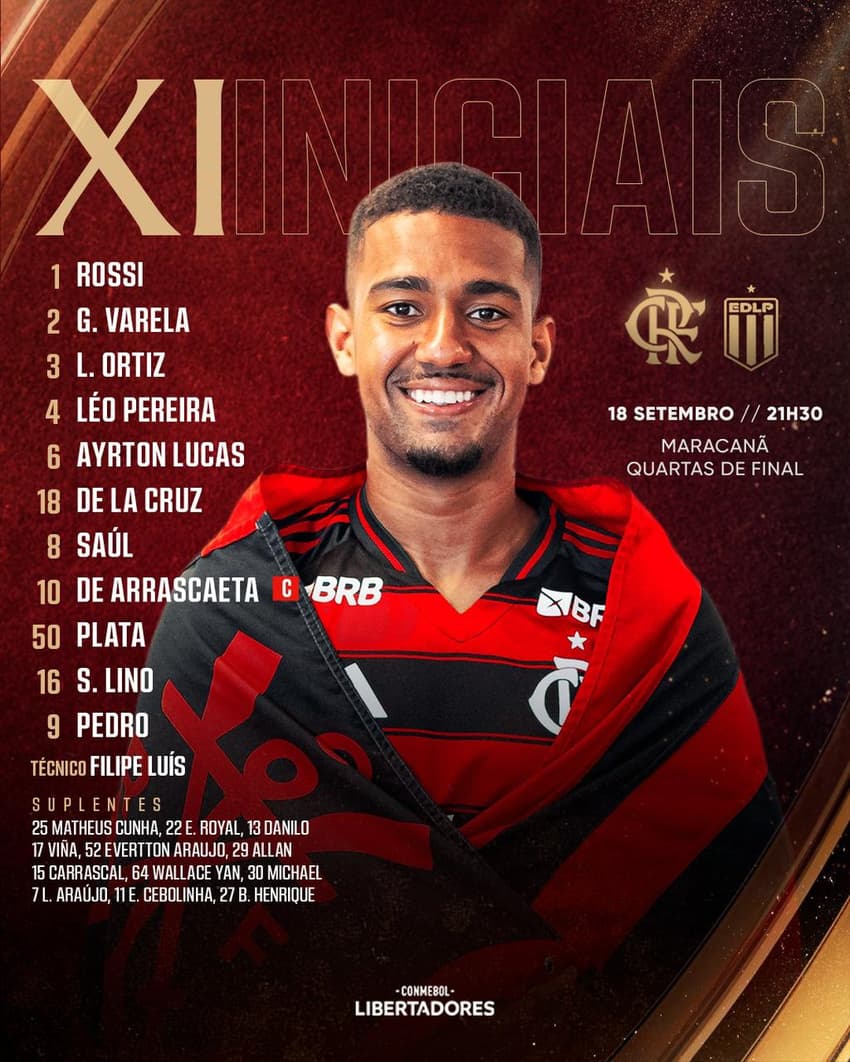 Escalação Flamengo Estudiantes