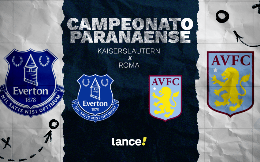 Everton e Aston Villa se enfrentam na 4ª rodada da Premier League, em Liverpool (Foto: Arte/Lance!)