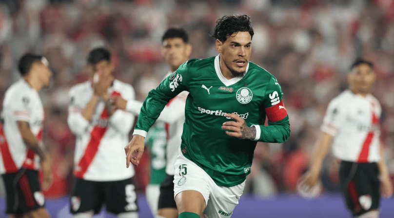Gustavo Gomez em Palmeiras x River Plate (Foto: Cesar Greco/Palmeiras/by Canon)