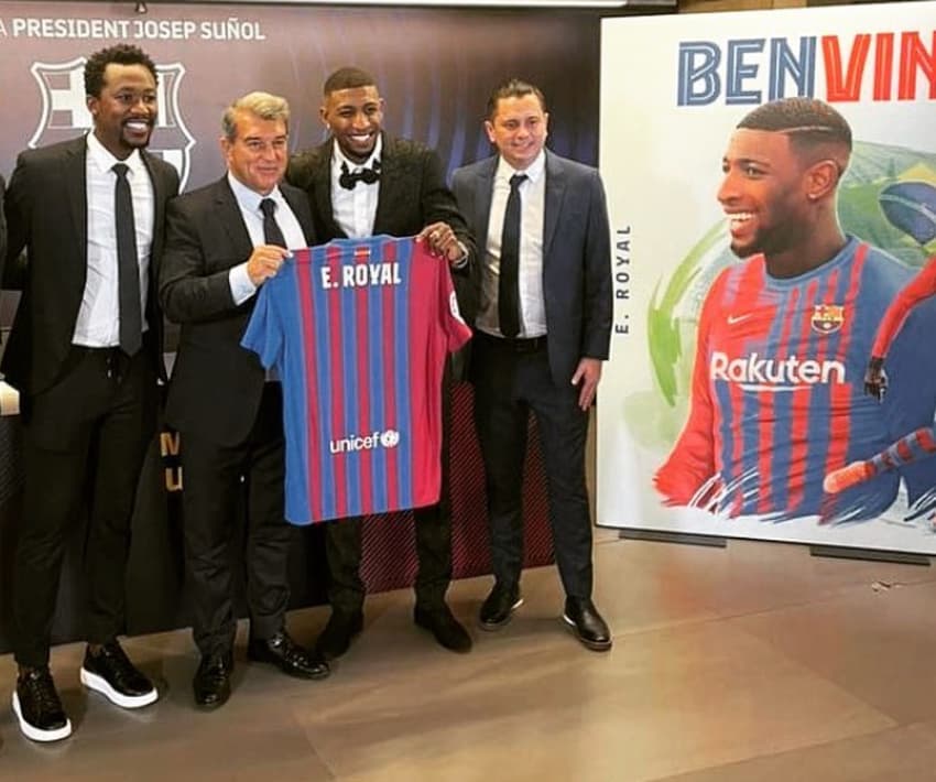 Ulysses Jorge, Joan Laporta, Emerson Royal e Danilo &quot;Tripa&quot;