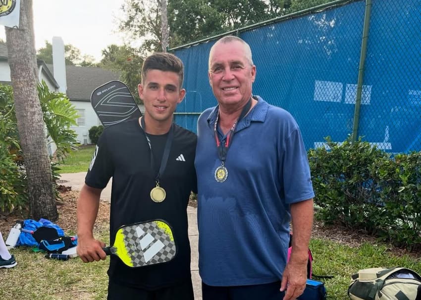 Luca Cirenza e o americano Ivan Lendl, ex-número 1 do mundo no tênis (Arquivo pessoal)