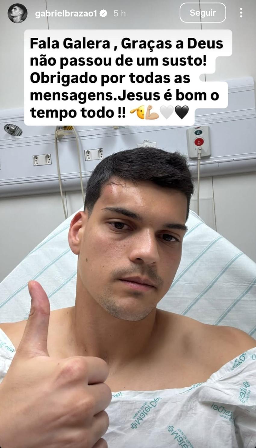 Gabriel Brazão manda recado à torcida (Foto: Reprodução)