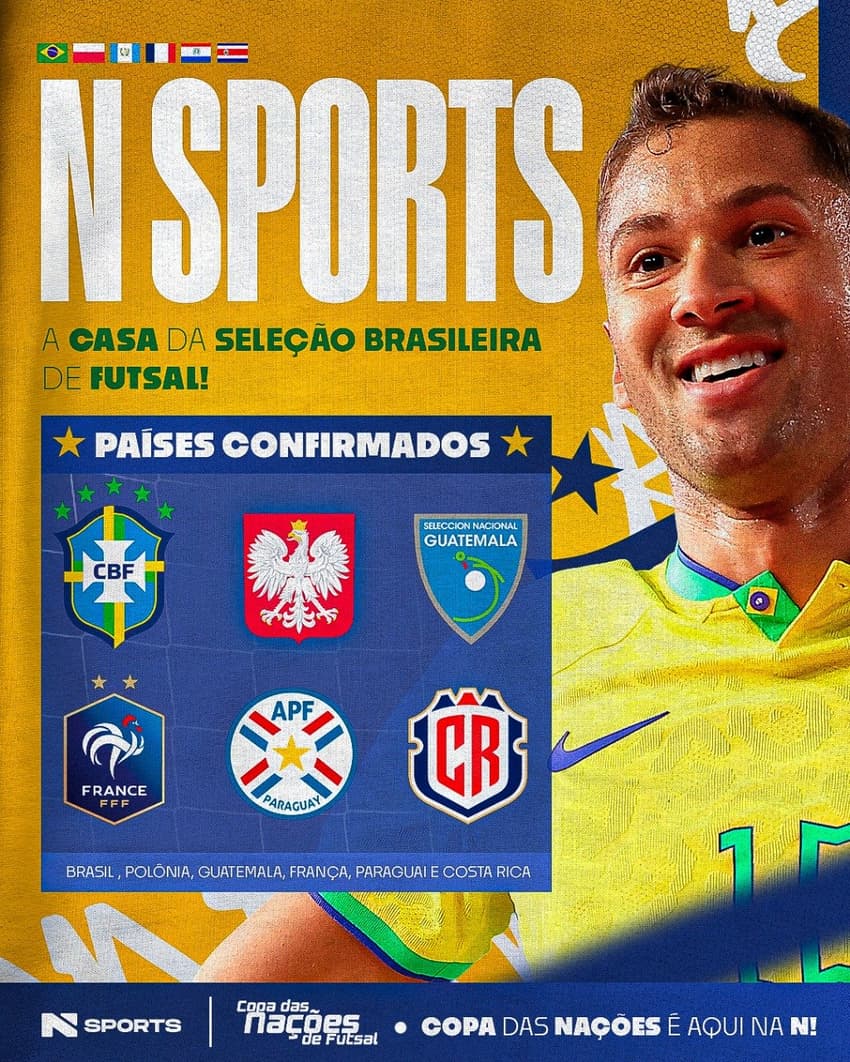 Banner da transmissão da Copa das Nações de Futsal na NSports (Foto: Divulgação)