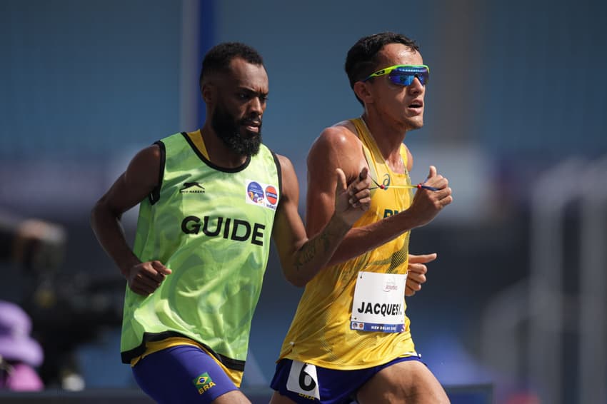 Yeltsin Jacques compete no Mundial de Atletismo em Nova Déli (Foto: Cris Mattos / CPB)