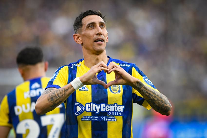 Angel Di Maria comemora gol diante do Boca Juniors (Foto: Divulgação / Rosario Central)